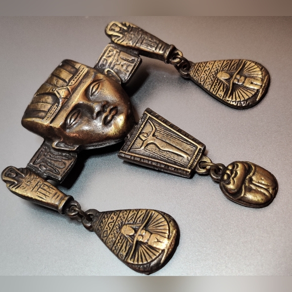 Vintage Egyptian Revival Statement Pin/Brooch - Picture 12 of 12